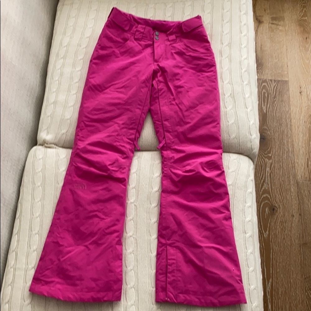 North Face bright pink ski/snow pants